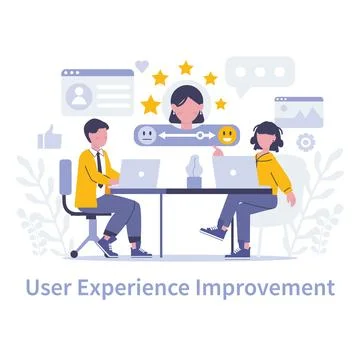 Customer Interaction in marketing concept. Flat vector illustration Stock Illustration