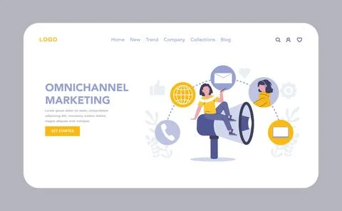 Customer Interaction in marketing concept. Flat vector illustration Stock Illustration