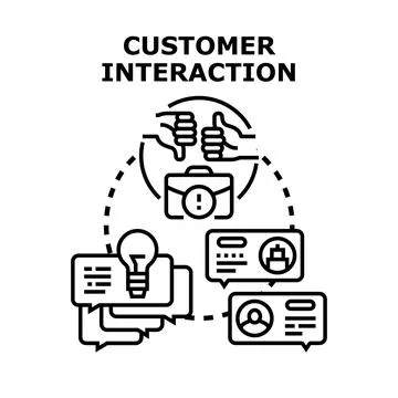 Customer interaction process and feedback management concept Stock Illustration