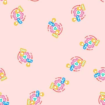 Customer interaction social media vector seamless pattern Stock Illustration
