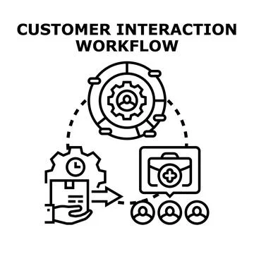 Customer interaction workflow and business process management Stock Illustration