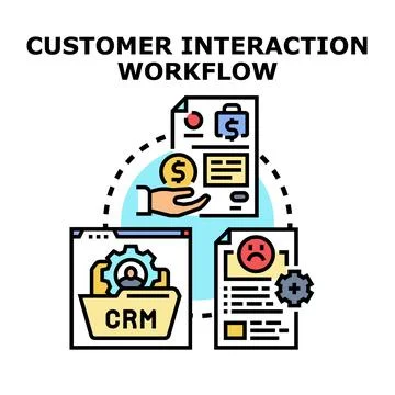 Customer interaction workflow process concept Stock Illustration