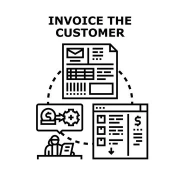 Customer invoice process financial transaction vector concept Stock Illustration