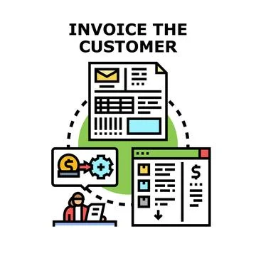 Customer invoice process financial transaction vector concept Stock Illustration