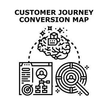 Customer journey conversion map planning strategy Stock Illustration
