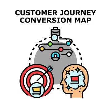 Customer journey conversion map planning business success Stock Illustration