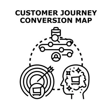 Customer journey conversion map planning business success Stock Illustration
