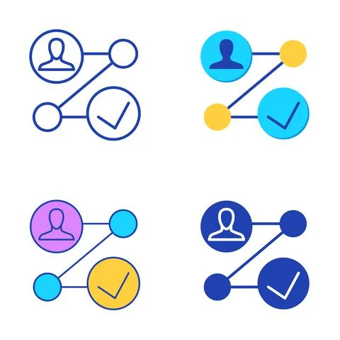 Customer journey icon set in flat and line style Stock Illustration