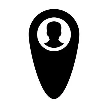 Customer Journey Icon - User Profile Vector Avatar With Map Location Marker Pin Illustrazione stock