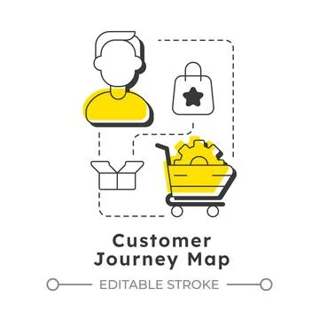 Customer journey map modern linear concept icon Illustrazione stock