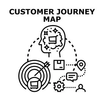 Customer journey map planning sales marketing strategy Illustration