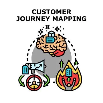 Customer journey mapping concept illustration showing business strategy Stock Illustration