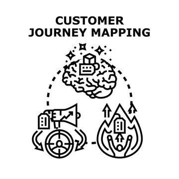 Customer journey mapping concept illustration showing business strategy Stock Illustration