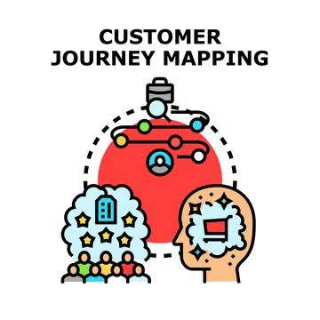 Customer journey mapping process for business strategy Stock Illustration