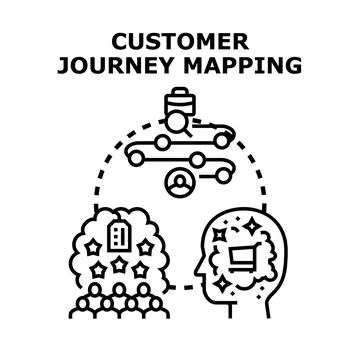 Customer journey mapping process for business strategy Stock Illustration