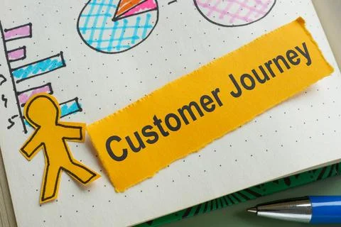 Customer journey sign in notepad. Conversion optimization. Stock Photos