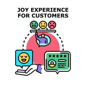 Customer joy experience and positive feedback concept Stock Illustration