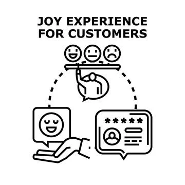 Customer joy experience and positive feedback concept Stock Illustration