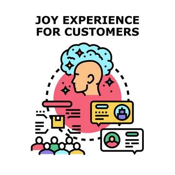 Customer joy experience process generating positive feedback Stock Illustration