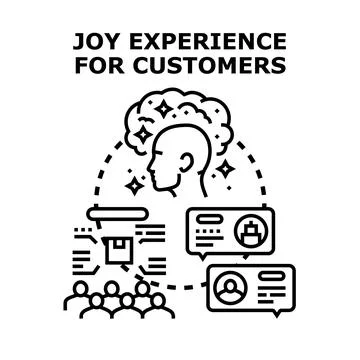 Customer joy experience process generating positive feedback Stock Illustration