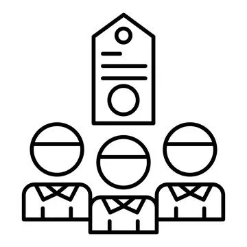 Customer Label Line Icon Stock Illustration