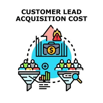 Customer lead acquisition cost problem vector concept Stock Illustration