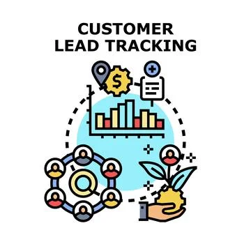 Customer lead tracking system for business strategy Stock Illustration