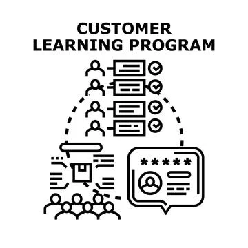 Customer learning program for client satisfaction development Stock Illustration