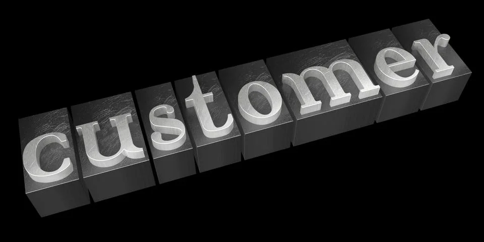 Customer - letterpress Stock Illustration