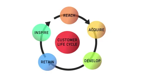 Customer Life Cycle Diagram Cycle Anim Stock Video Pond