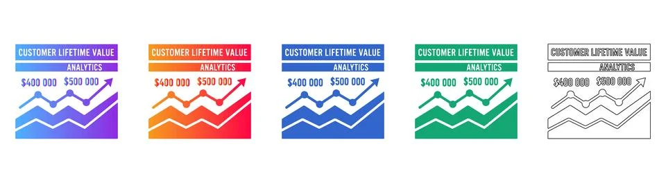 Customer Lifetime Value Analytics Charts Иллюстрация