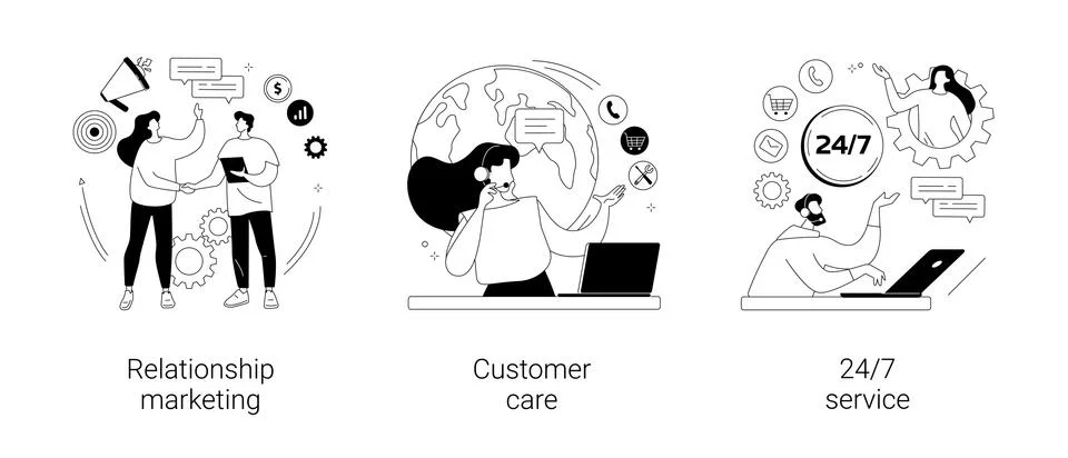 Customer loyalty abstract concept vector illustrations. Stock Illustration