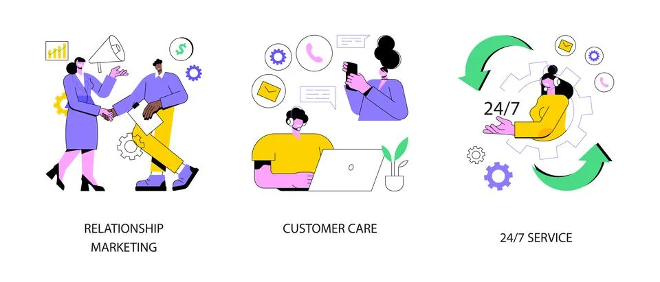 Customer loyalty abstract concept vector illustrations. Stock Illustration