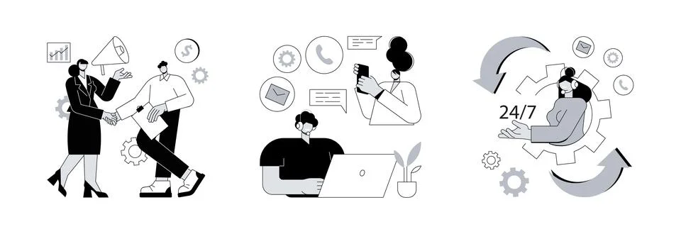 Customer loyalty abstract concept vector illustrations. Illustrazione stock