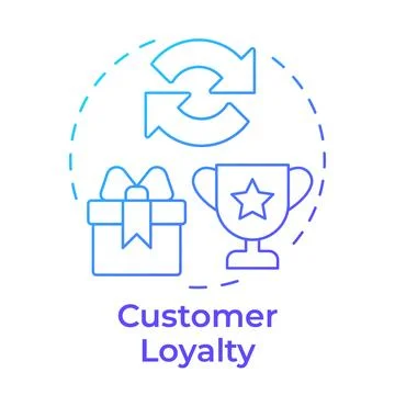 Customer loyalty blue gradient concept icon Illustrazione stock