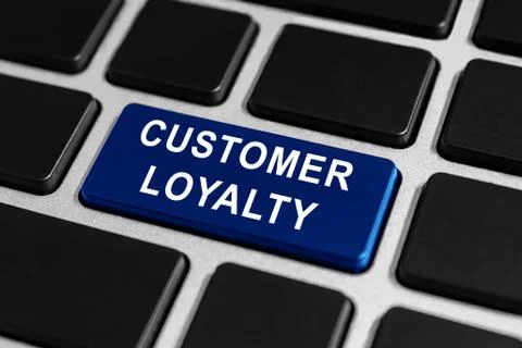 Customer loyalty button on keyboard Stock Photos