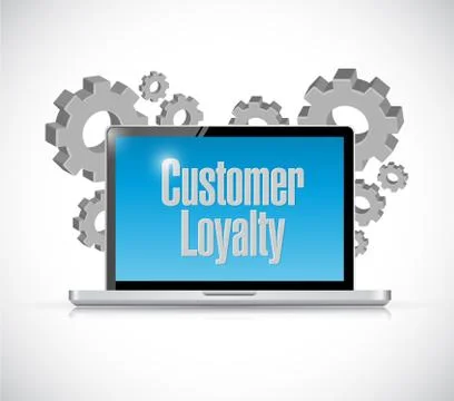 Customer loyalty computer tech sign concept Illustrazione stock