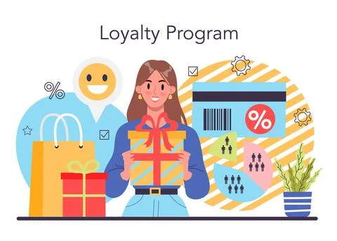 Customer loyalty concept. Marketing program development for client retention Stock Illustration