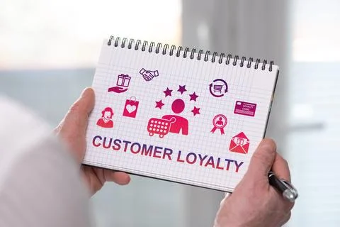 Customer loyalty concept on a notepad Stock Photos