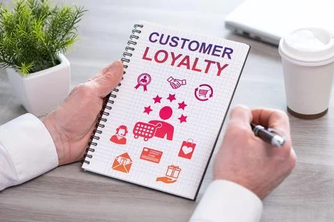 Customer loyalty concept on a notepad Stock Photos