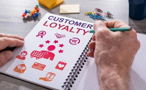 Customer loyalty concept on a notepad Stock Photos