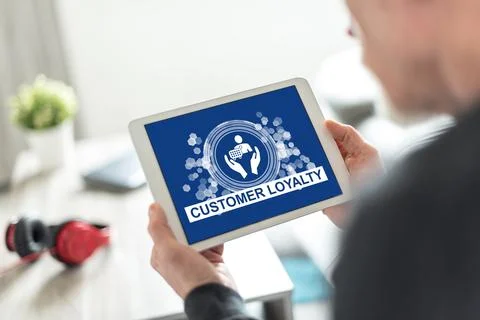 Customer loyalty concept on a tablet Stock-Fotos