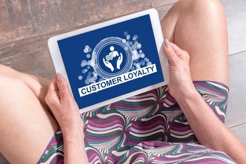 Customer loyalty concept on a tablet Stock Photos