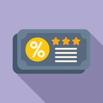 Customer loyalty coupon icon flat vector. Experience loyal Stock Illustration