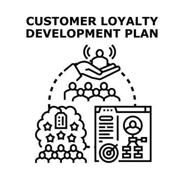 Customer loyalty development plan for business success Stock Illustration
