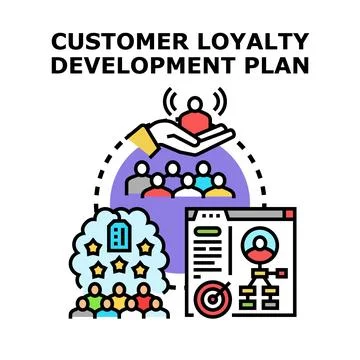 Customer loyalty development plan for business success Stock Illustration