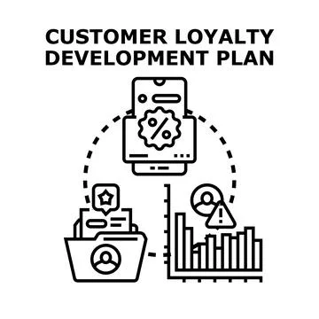 Customer loyalty development plan working digitally 스톡 일러스트