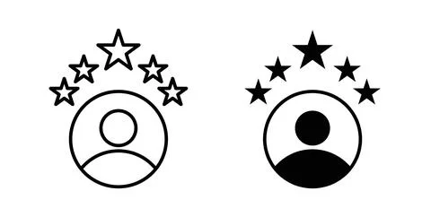 Customer loyalty icon collection in black, Line icons, flat symbols Ilustração Stock