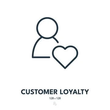 Customer Loyalty Icon. Consumer, Client, Trust. Editable Stroke. Simple Vec.. Stock Illustration