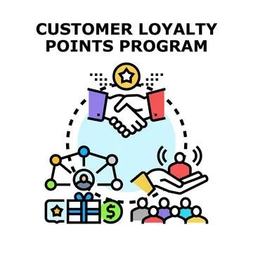 Customer loyalty points program developing business strategy Stock Illustration